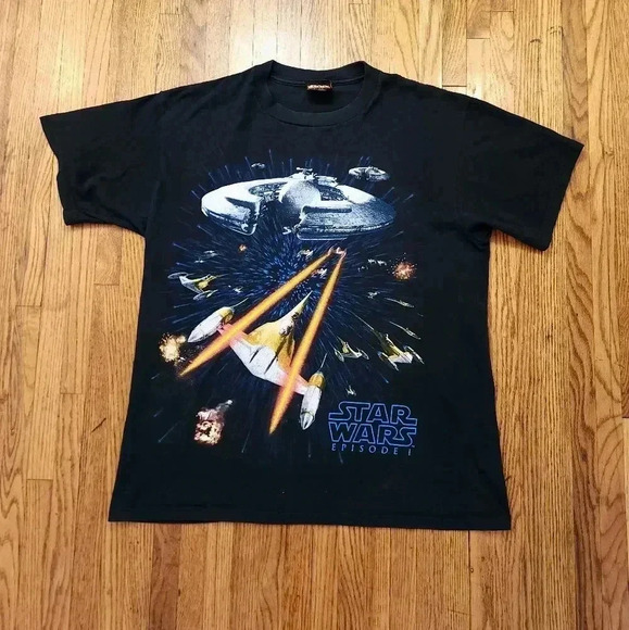 Star Wars Other - Vintage Star Wars Episode 1 Mens T-Shirt Size L Made in USA Vtg  All Over Print